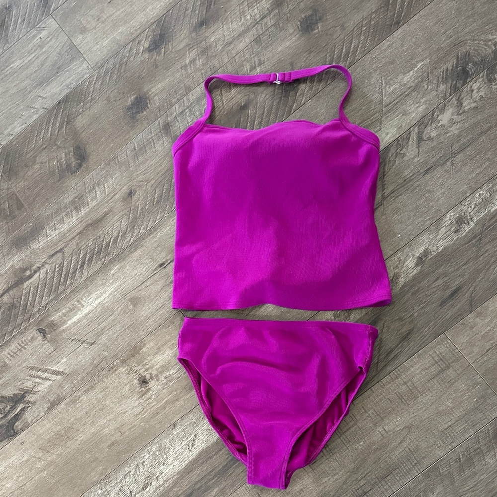 Vibrant Magenta tankini halter Set